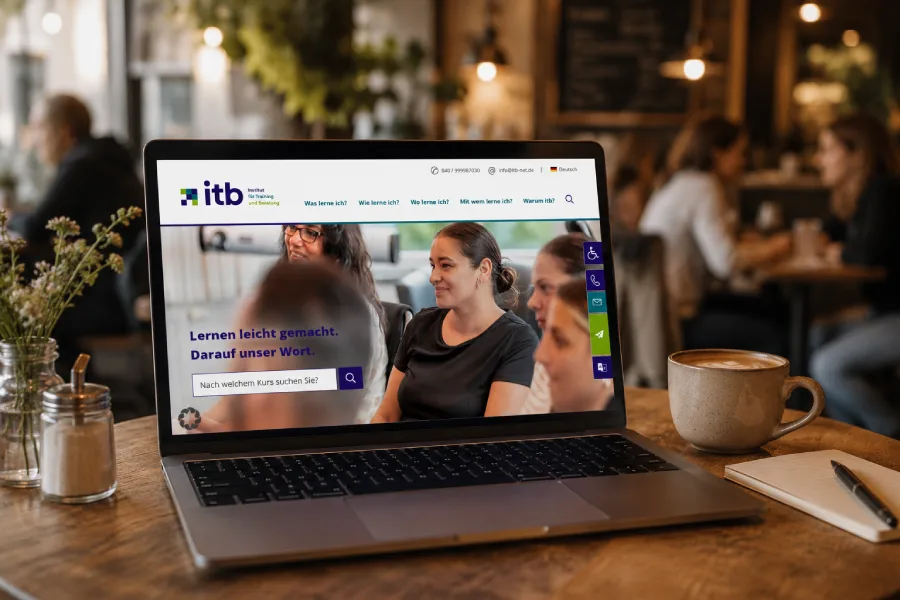 Website des ITB – Institut für Training und Beratung, Hamburg