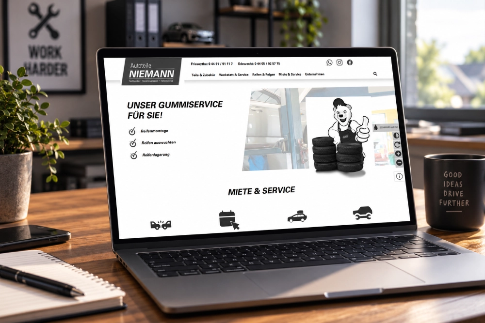 Barrierefreie Website-Umsetzung für Autoteile Niemann