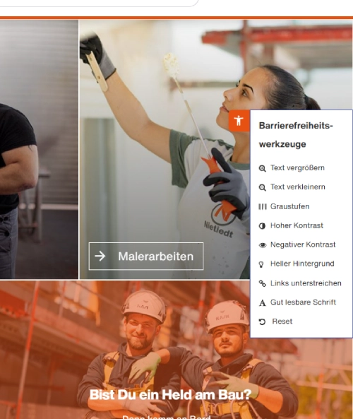 Barrierefreie Website-Umsetzung für die Nietiedt-Gruppe