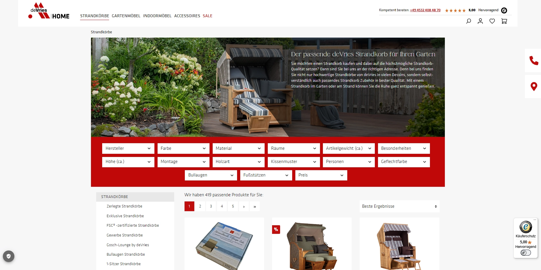 Shopware-6-Shop für deVries Home