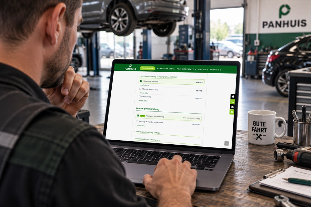 Online-Konfiguration von Autoreparaturen über WooCommerce bei Auto Panhuis