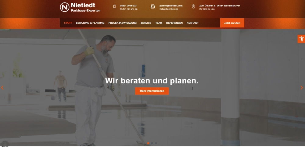 Von Head & Code betreute Website der Nietiedt-Gruppe